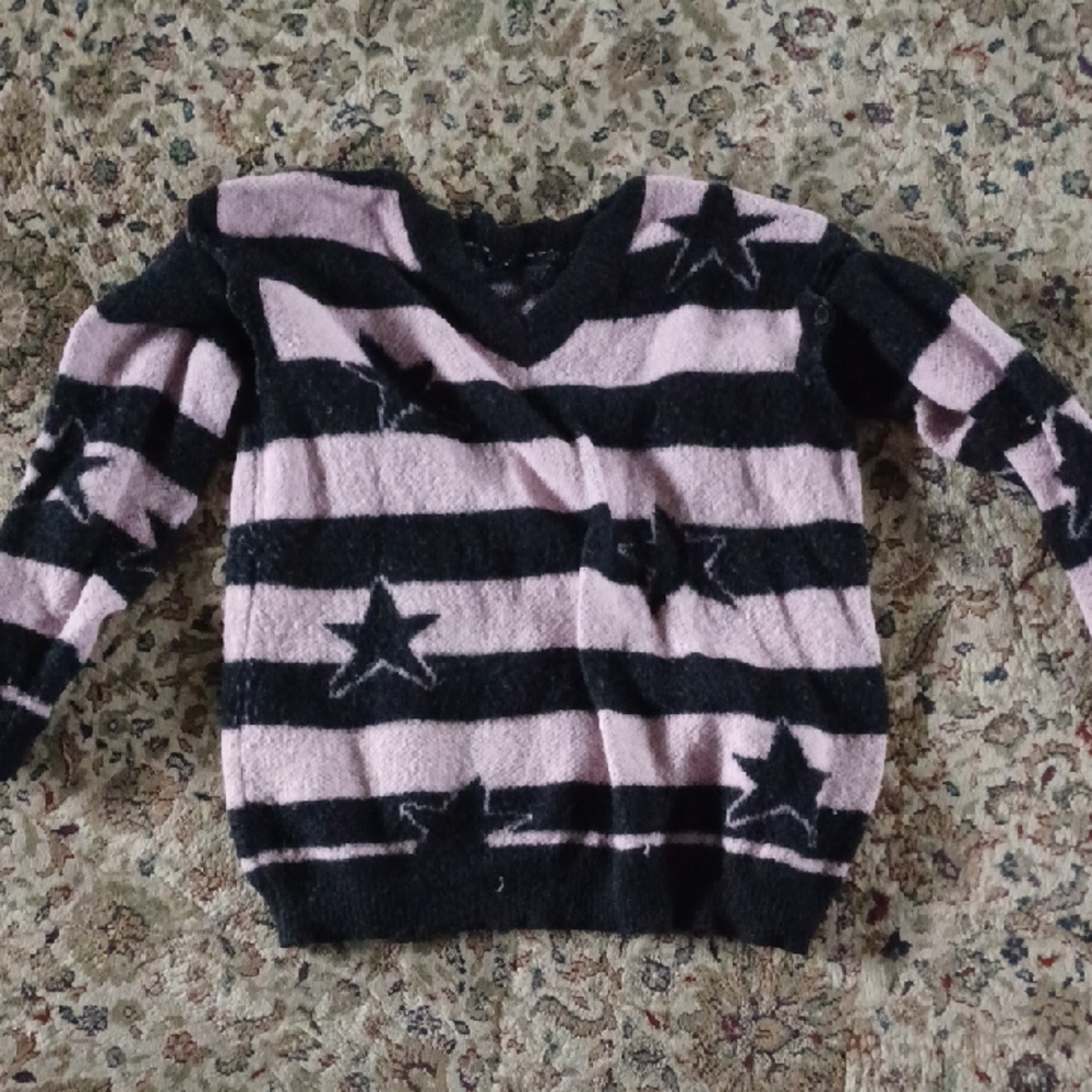 Striped Star Sweater - Pink and Black